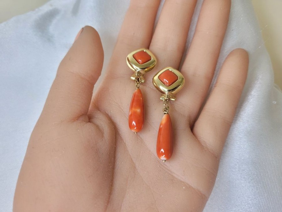 Joyas Joyas antiguas Sardinero | Pendientes Coral